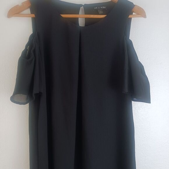 As U Whish cold shoulder black dress size S - Picture 4 of 5